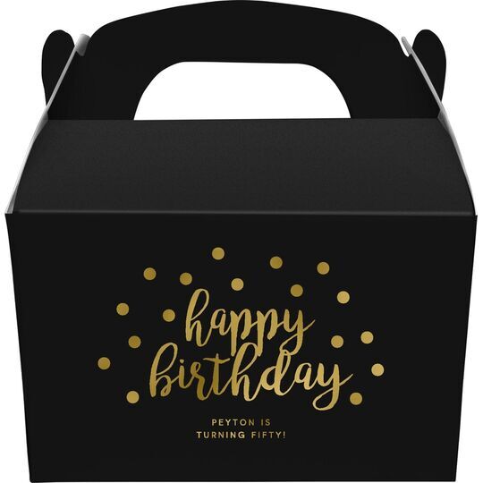Confetti Dots Happy Birthday Gable Favor Boxes